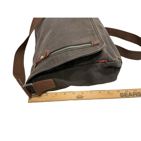 Augur Strauss And CO Messenger Mens Bag Distressed Brown/Gray Messenger Bag EUC - Picture 9 of 10